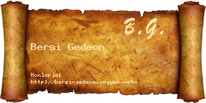 Bersi Gedeon névjegykártya